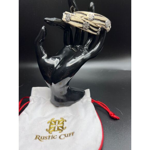 Rustic Cuff Leather Zebra Cuff - Picture 1 of 7